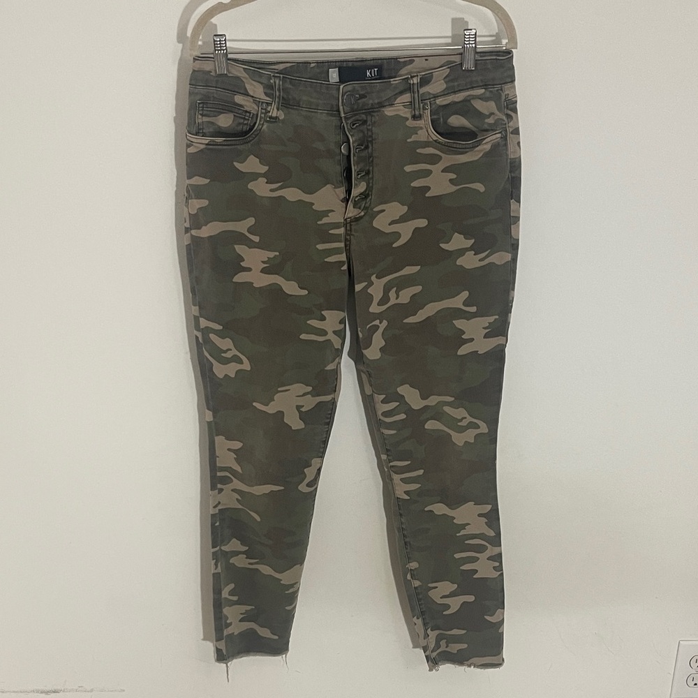 Kut from the Kloth Women's Green Camouflage Skinny Jeans